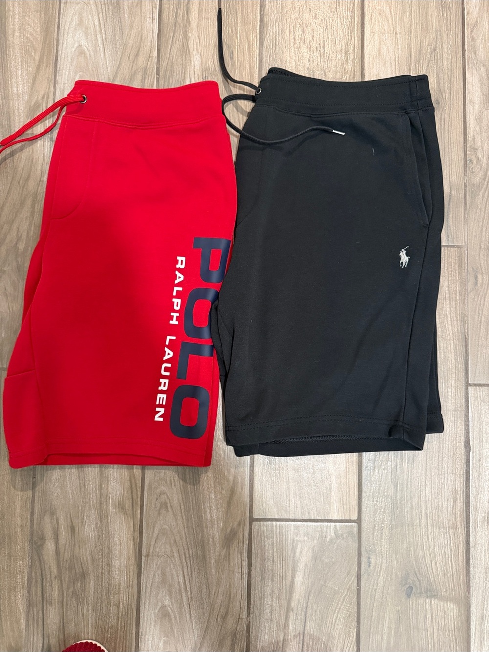 Polo by Ralph Lauren Red & Black Athletic Knit Shorts Duo
